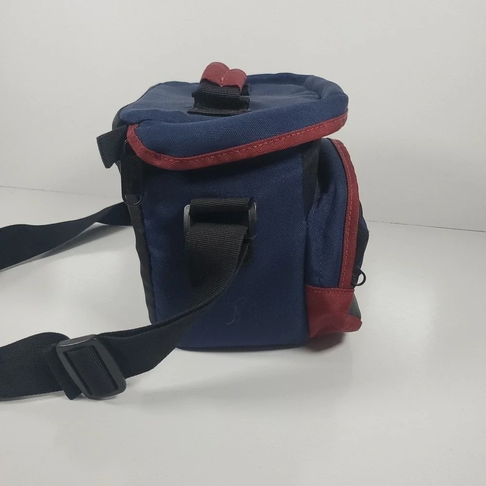 Lowe-Pro Mini Magnum Camera Bag Blue & Red Vintage Shoulder Bag w/ Strap